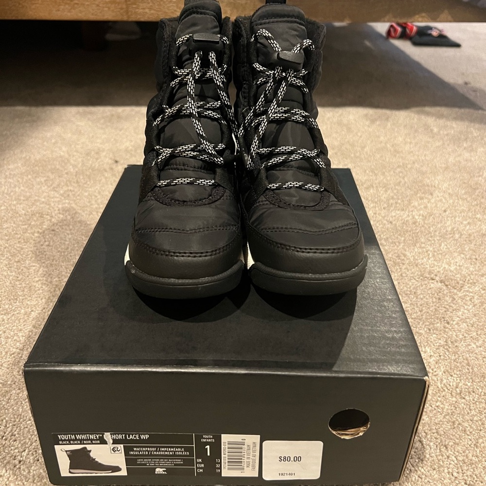 Sorry Black High-Top Kids Snow boots